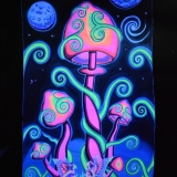 3,8x2,2m XXL Schwarzlicht Banner Wandbehang "Giant Shrooms" 3,8x2,2m XXL Schwarzlicht Banner Wandbehang "Giant Shrooms"