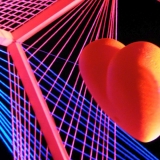 Schwarzlicht Psywork 3D String Art Deko Würfel "Burning Heart" Schwarzlicht Psywork 3D String Art Deko Würfel "Burning Heart"